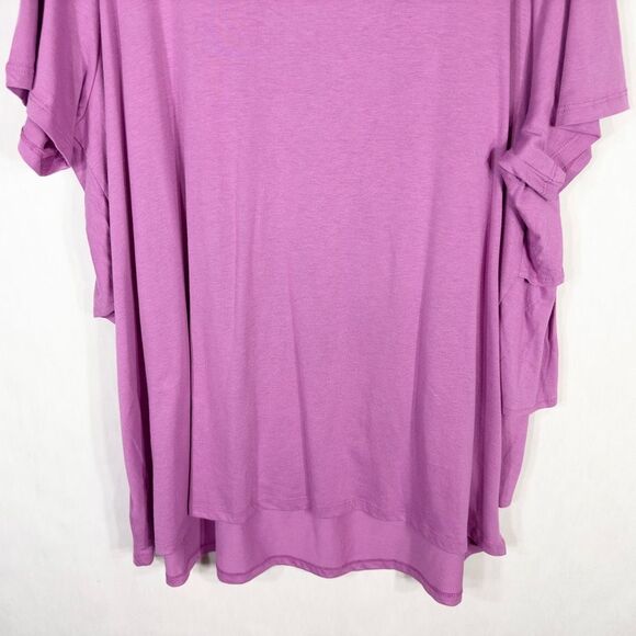 Woman Within Plus Size 18 20 Top Purple Ruffled Layered Short Sleeve Tee 782 - Picture 6 of 8